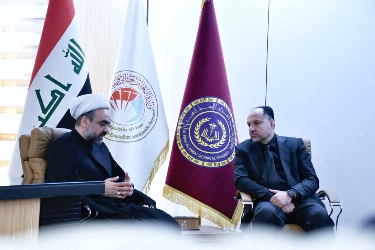 رئيس جامعة الفرات الأوسط التقنية يستقبل وفد مقام الإمام جعفر الصادق (عليه السلام)